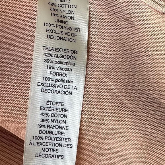 White House Black Market Lace Cold Shoulder 3/4 Sleeve Blush Rose Blouse.Size S - Picture 16 of 16